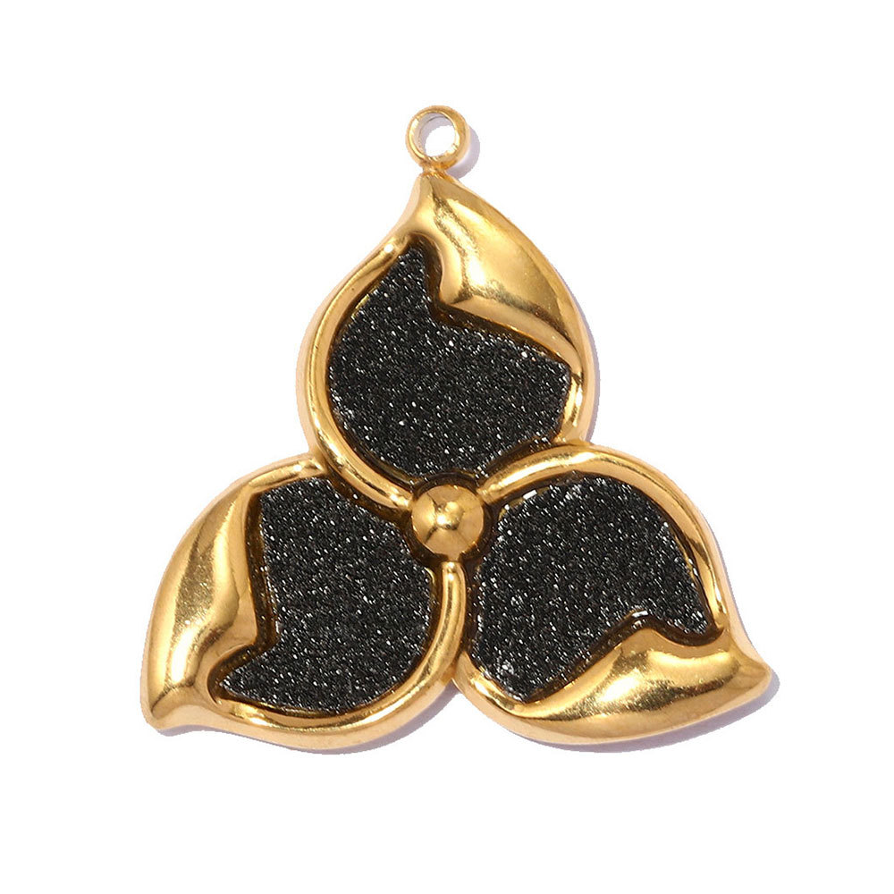 6pcs/pack Stainless Steel Two Tone Sun Leaf DIY Charms Cross Eye Rudder Necklace Pendant Women Rose Flower Jewelry Wholesale