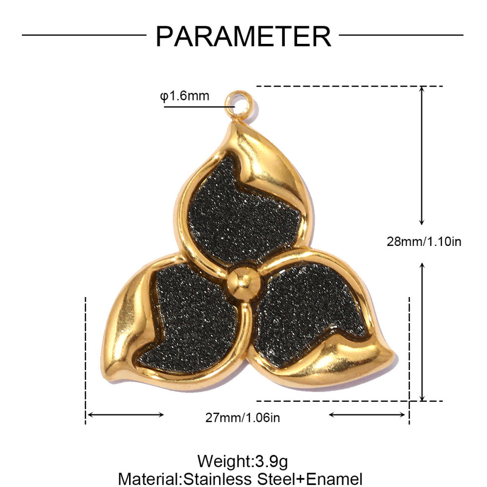6pcs/pack Stainless Steel Two Tone Sun Leaf DIY Charms Cross Eye Rudder Necklace Pendant Women Rose Flower Jewelry Wholesale