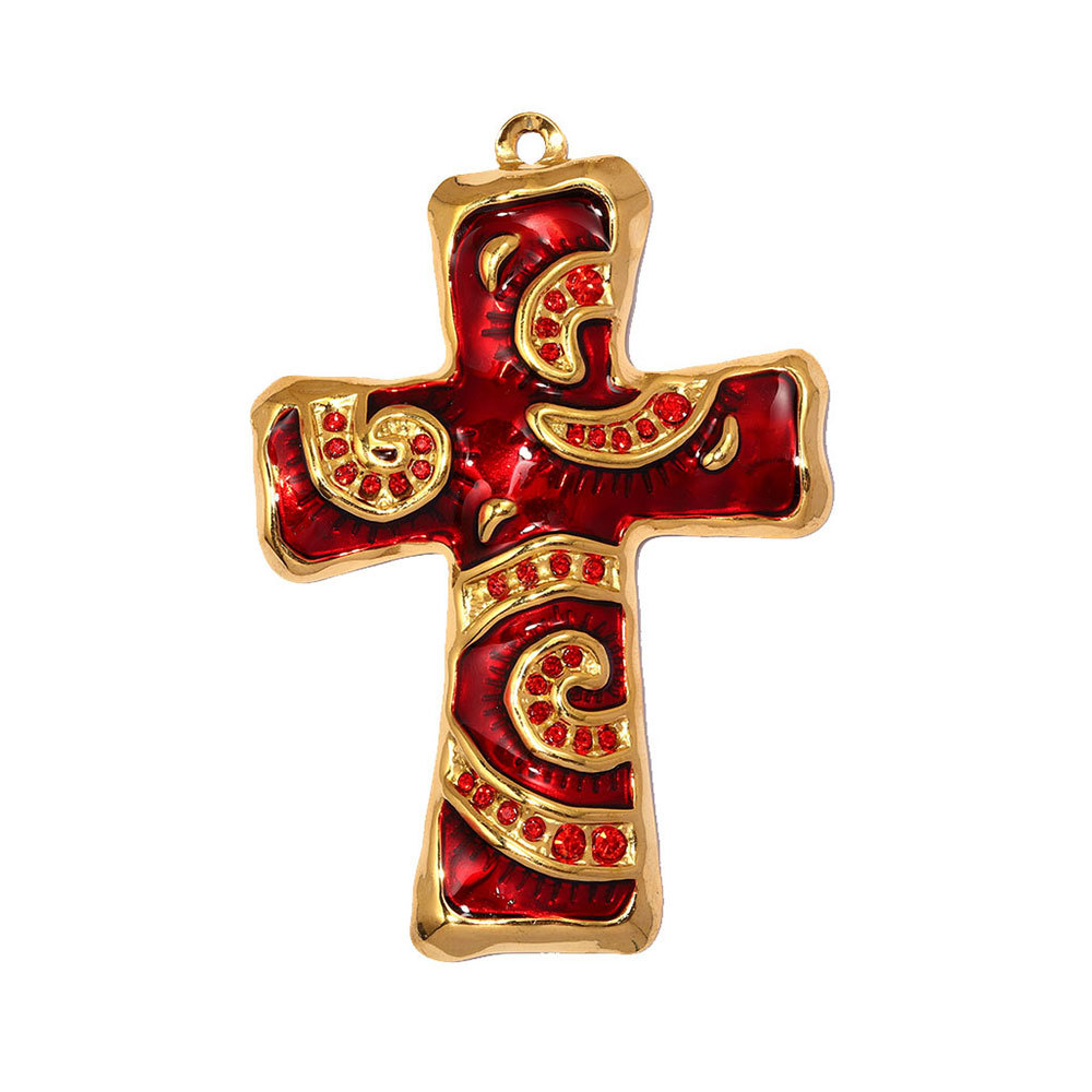 6pcs/pack Big Size Stainless Steel Natural Stone Cross DIY Earring Charms Enamel Conch Necklace Pendant Women Jewelry Wholesale