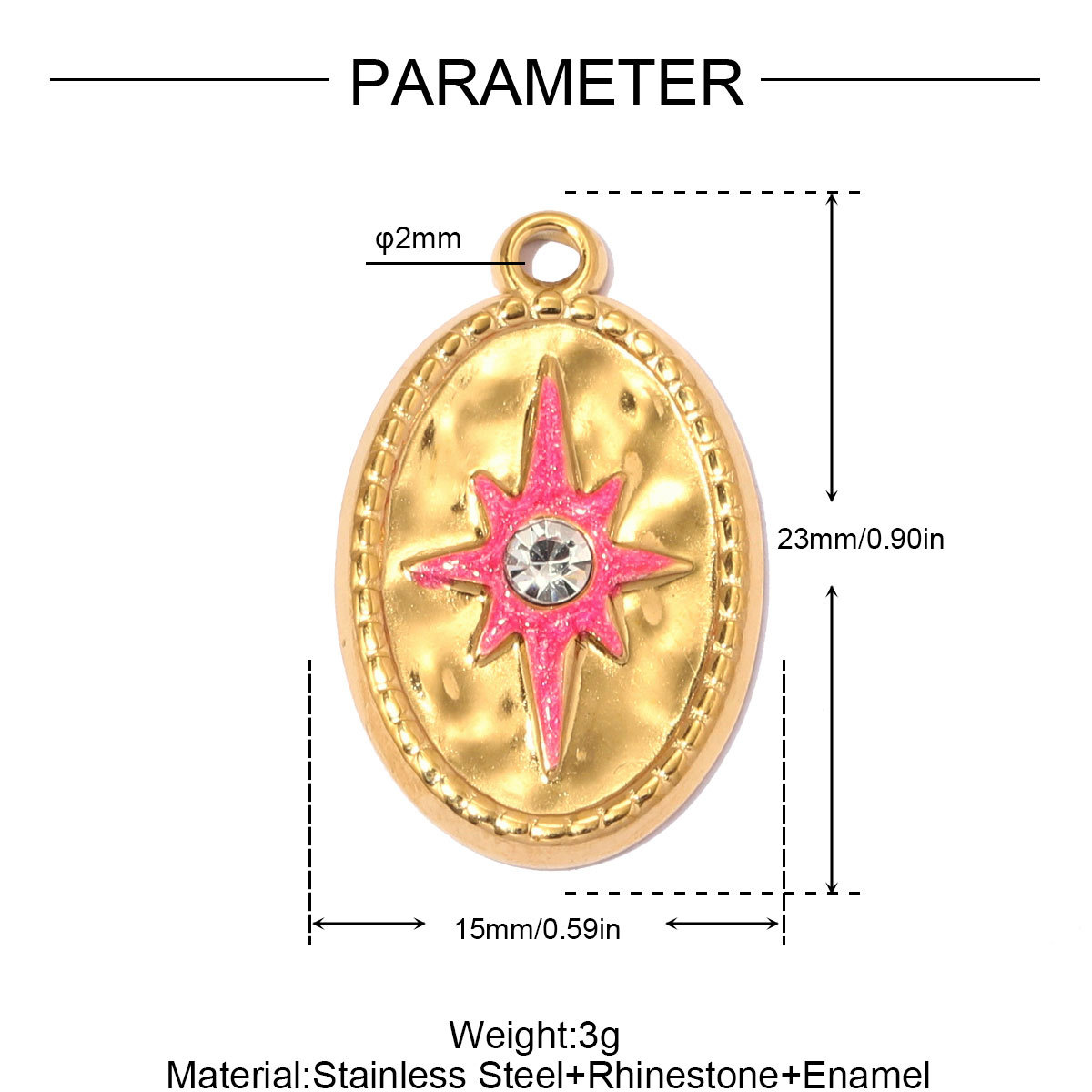 6pcs/pack Stainless Steel Rhinestone Heart Mom DIY Charms Number 15 Star Necklace Pendant Women Oval Jewelry Wholesale