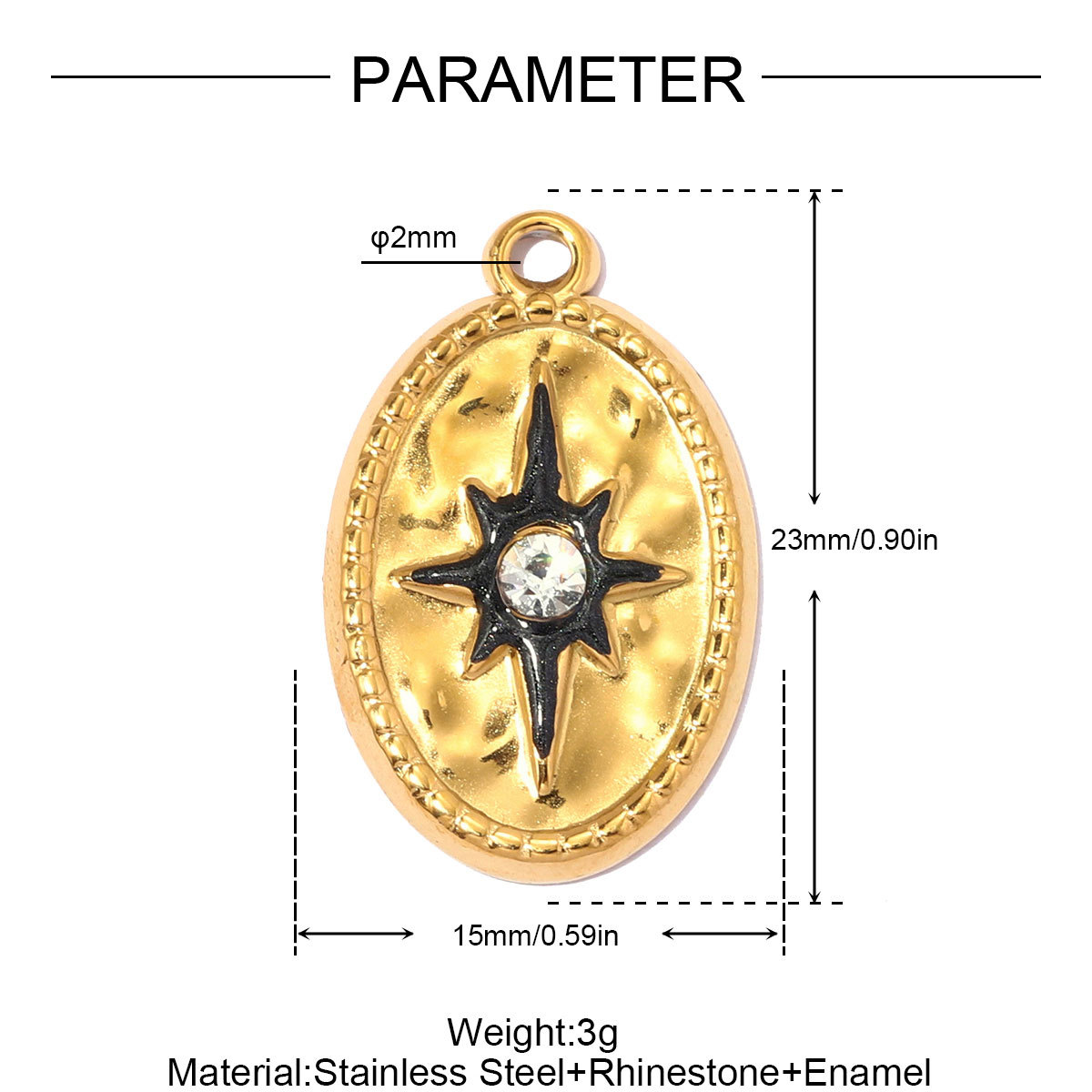 6pcs/pack Stainless Steel Rhinestone Heart Mom DIY Charms Number 15 Star Necklace Pendant Women Oval Jewelry Wholesale