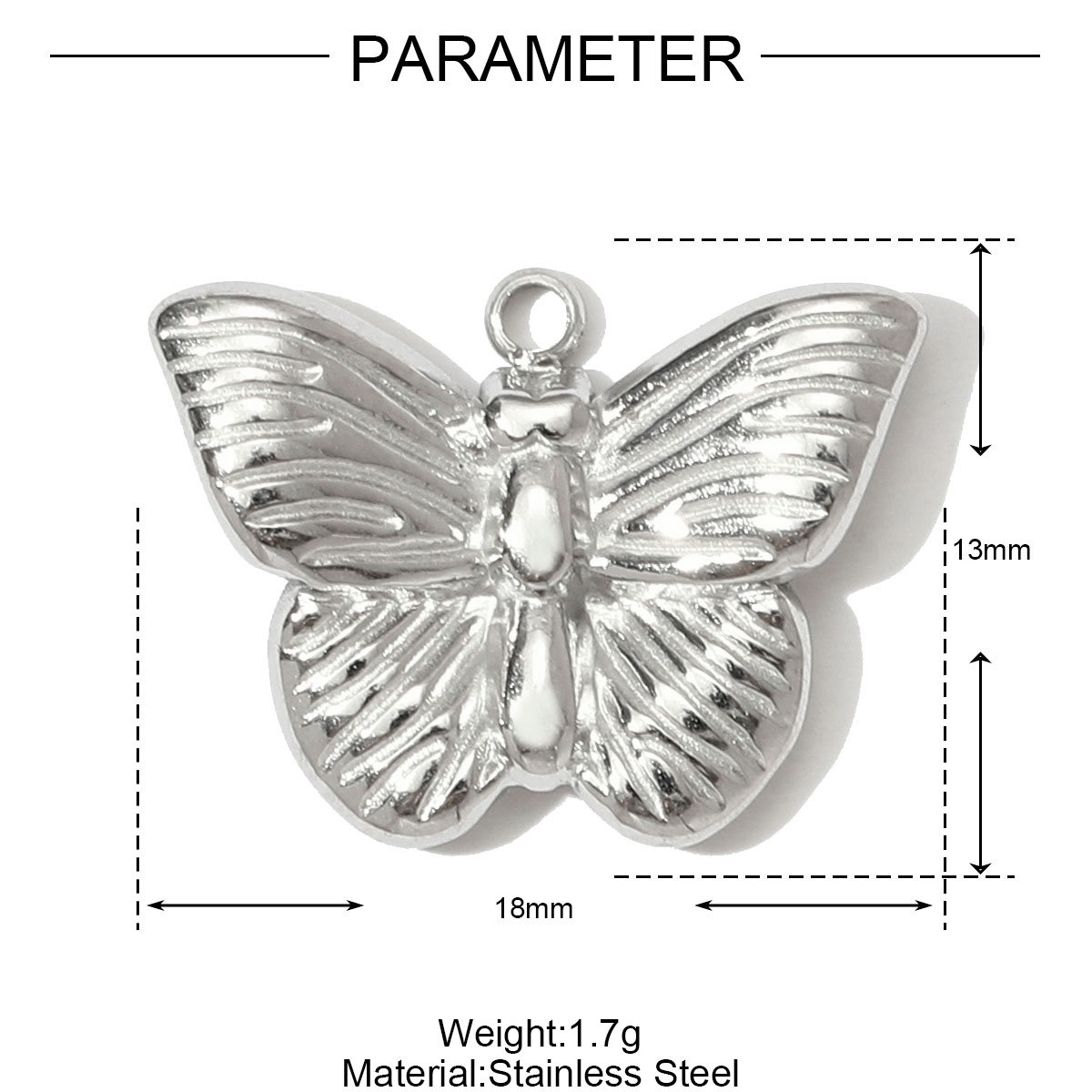 6pcs/pack Stainless Steel Butterfly Bear Plane Necklace Pendant Mirror Polish Dolphin Crab Shell DIY  Charm Women Surfer Jewelry