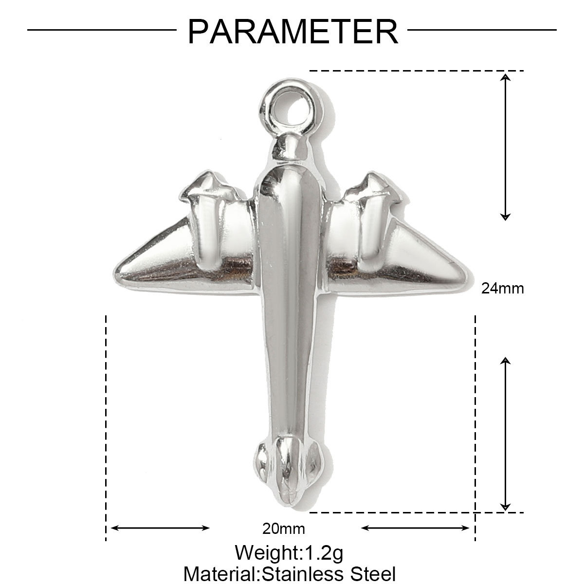 6pcs/pack Stainless Steel Butterfly Bear Plane Necklace Pendant Mirror Polish Dolphin Crab Shell DIY  Charm Women Surfer Jewelry