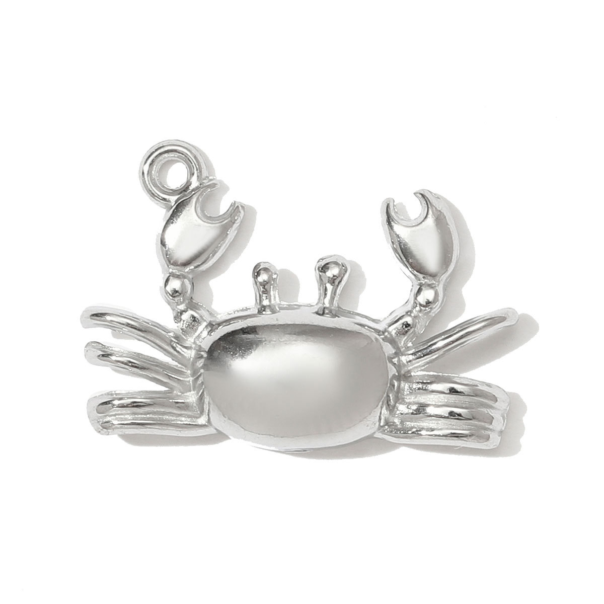 6pcs/pack Stainless Steel Butterfly Bear Plane Necklace Pendant Mirror Polish Dolphin Crab Shell DIY  Charm Women Surfer Jewelry