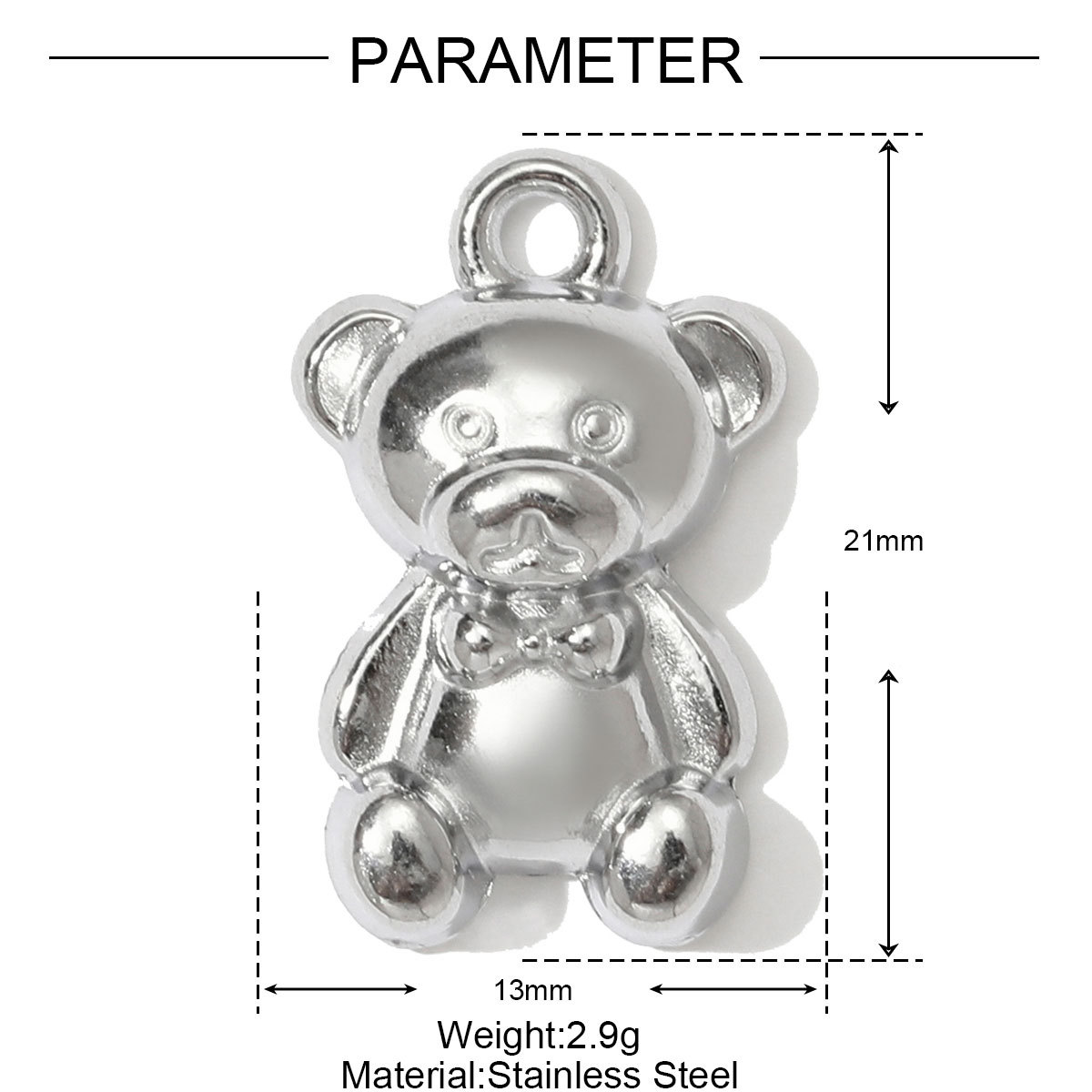 6pcs/pack Stainless Steel Butterfly Bear Plane Necklace Pendant Mirror Polish Dolphin Crab Shell DIY  Charm Women Surfer Jewelry
