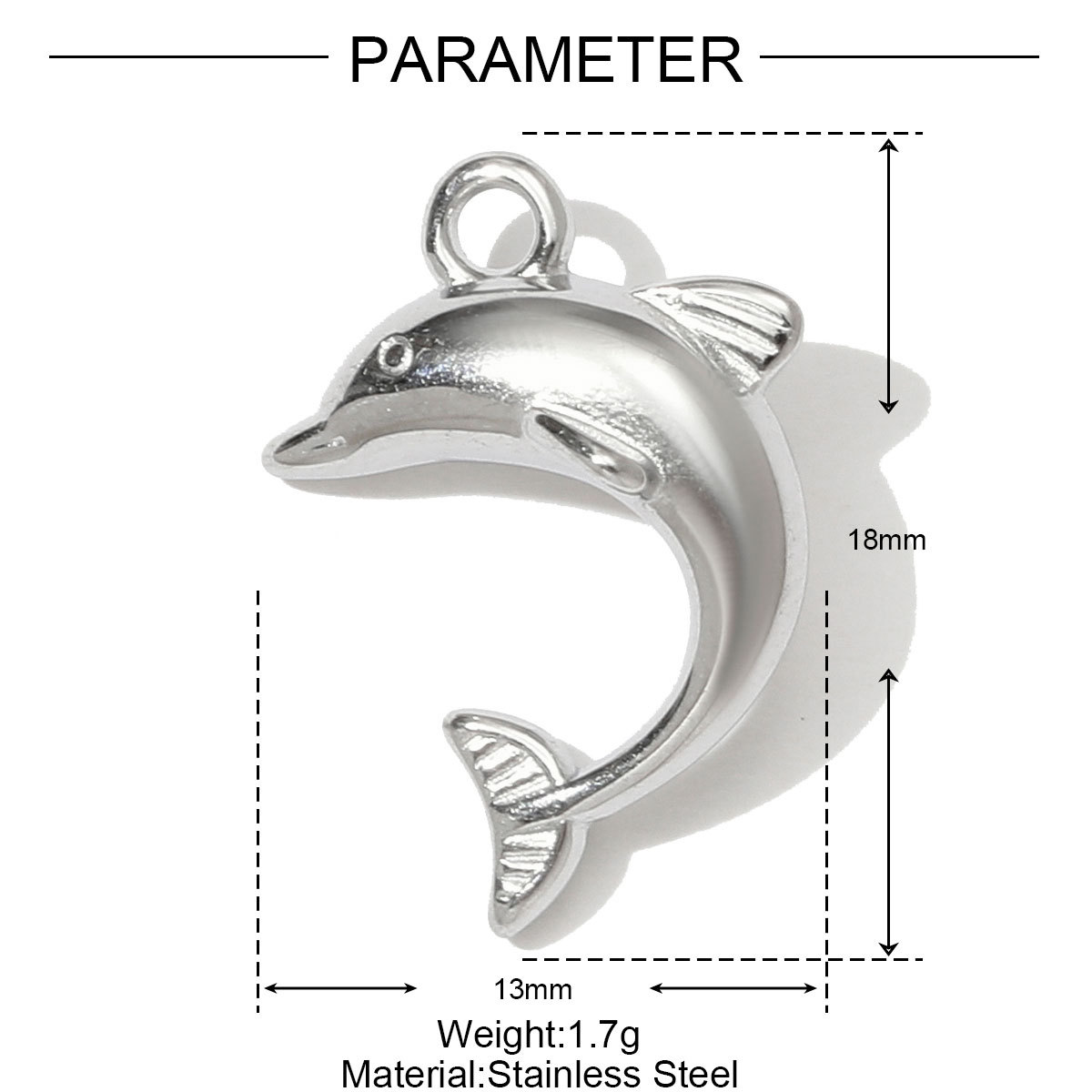 6pcs/pack Stainless Steel Butterfly Bear Plane Necklace Pendant Mirror Polish Dolphin Crab Shell DIY  Charm Women Surfer Jewelry
