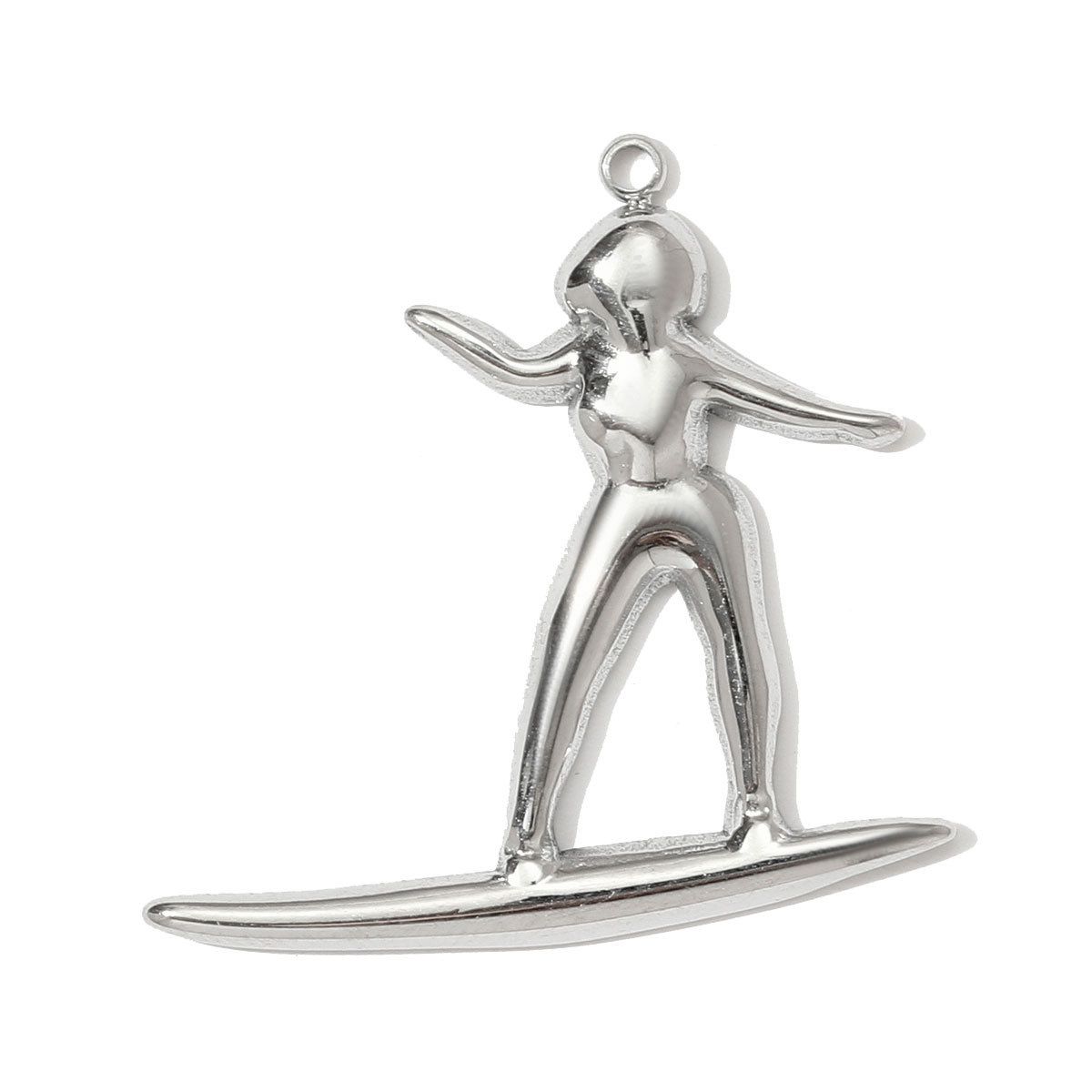 6pcs/pack Stainless Steel Butterfly Bear Plane Necklace Pendant Mirror Polish Dolphin Crab Shell DIY  Charm Women Surfer Jewelry