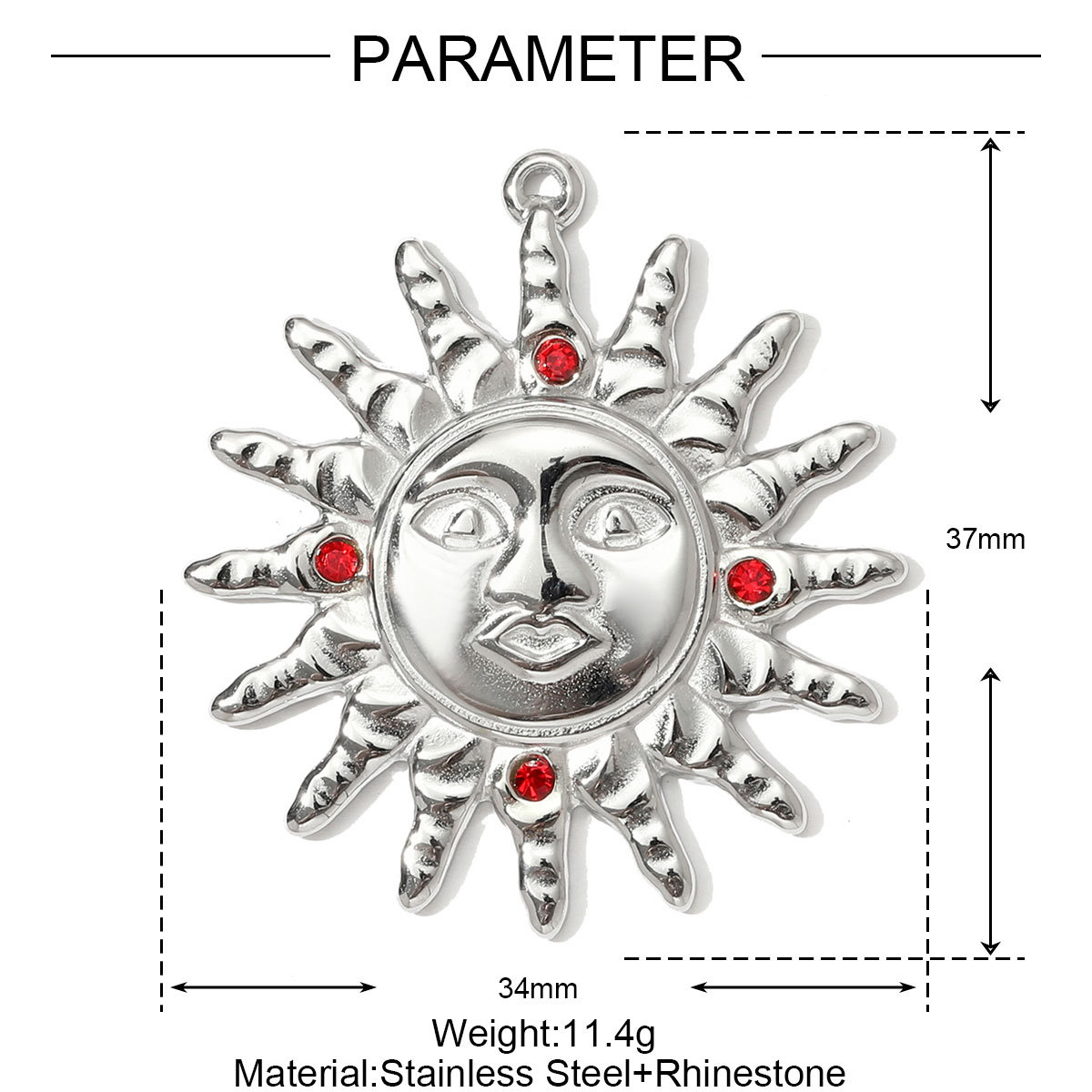 6pcs/pack Stainless Steel Rhinestone Sun Fish Necklace Pendant Mirror Polish Snake Octopus DIY Earring Charm Women Crab Jewelry
