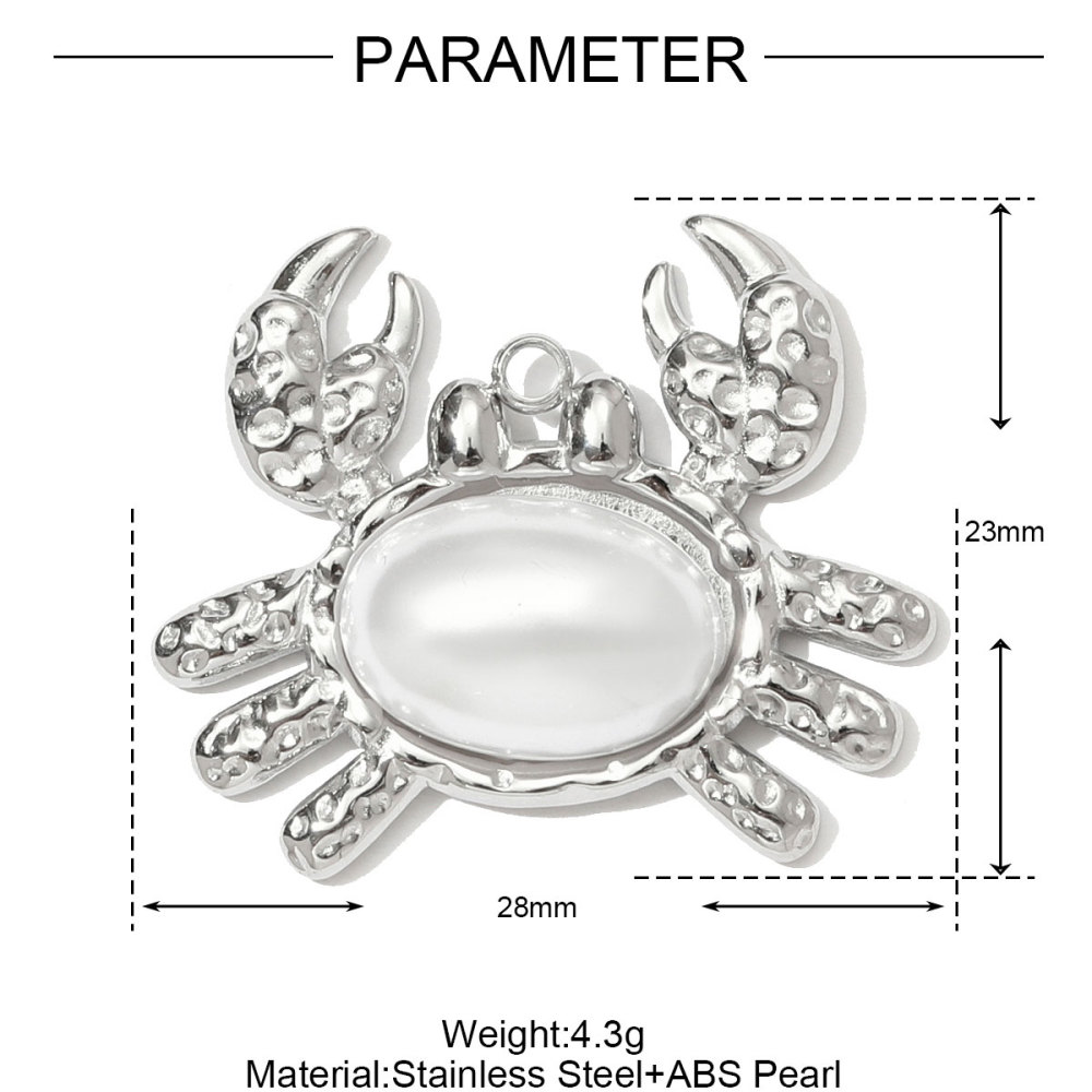 6pcs/pack Stainless Steel Rhinestone Sun Fish Necklace Pendant Mirror Polish Snake Octopus DIY Earring Charm Women Crab Jewelry