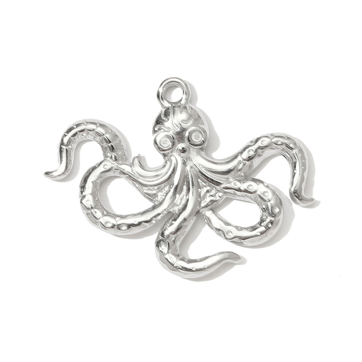 6pcs/pack Stainless Steel Rhinestone Sun Fish Necklace Pendant Mirror Polish Snake Octopus DIY Earring Charm Women Crab Jewelry