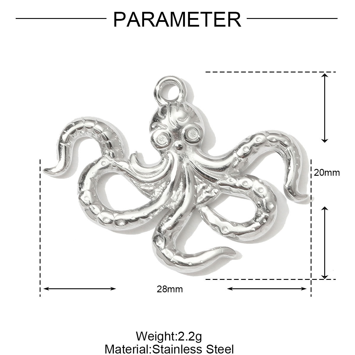 6pcs/pack Stainless Steel Rhinestone Sun Fish Necklace Pendant Mirror Polish Snake Octopus DIY Earring Charm Women Crab Jewelry