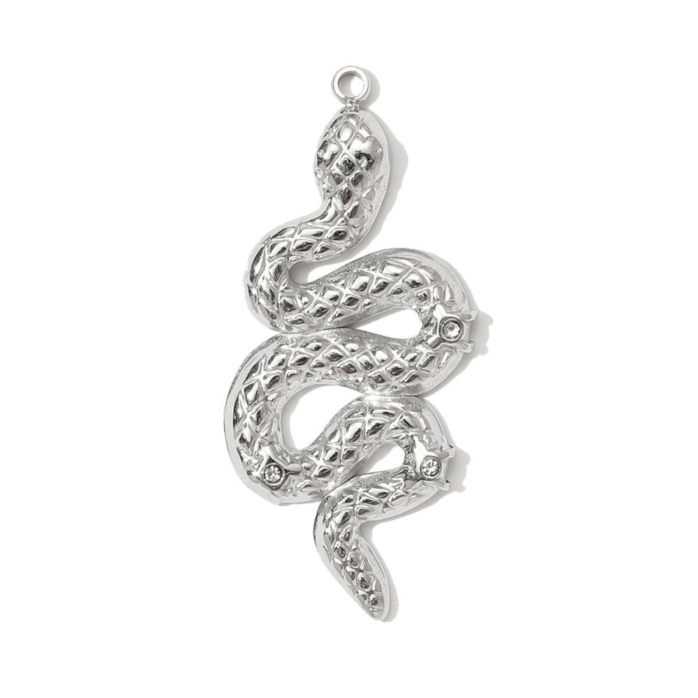 6pcs/pack Stainless Steel Rhinestone Sun Fish Necklace Pendant Mirror Polish Snake Octopus DIY Earring Charm Women Crab Jewelry