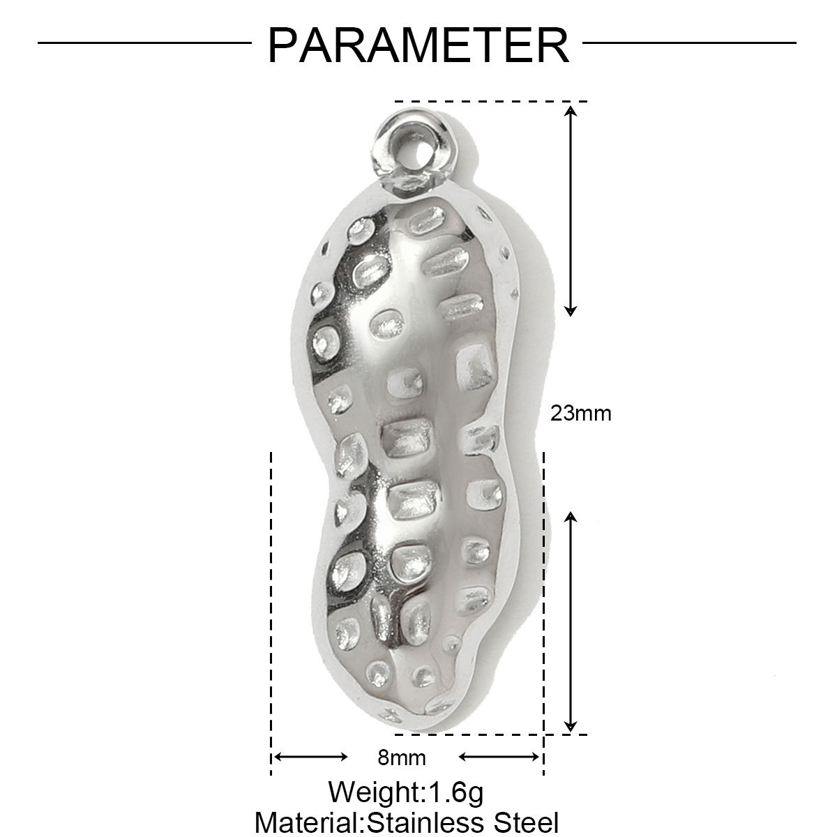 6pcs/pack Mirror Polish Cross Holy Mother Necklace Pendant Stainless Steel Peanut Cron DIY Earring Charm Women Angel Jewelry