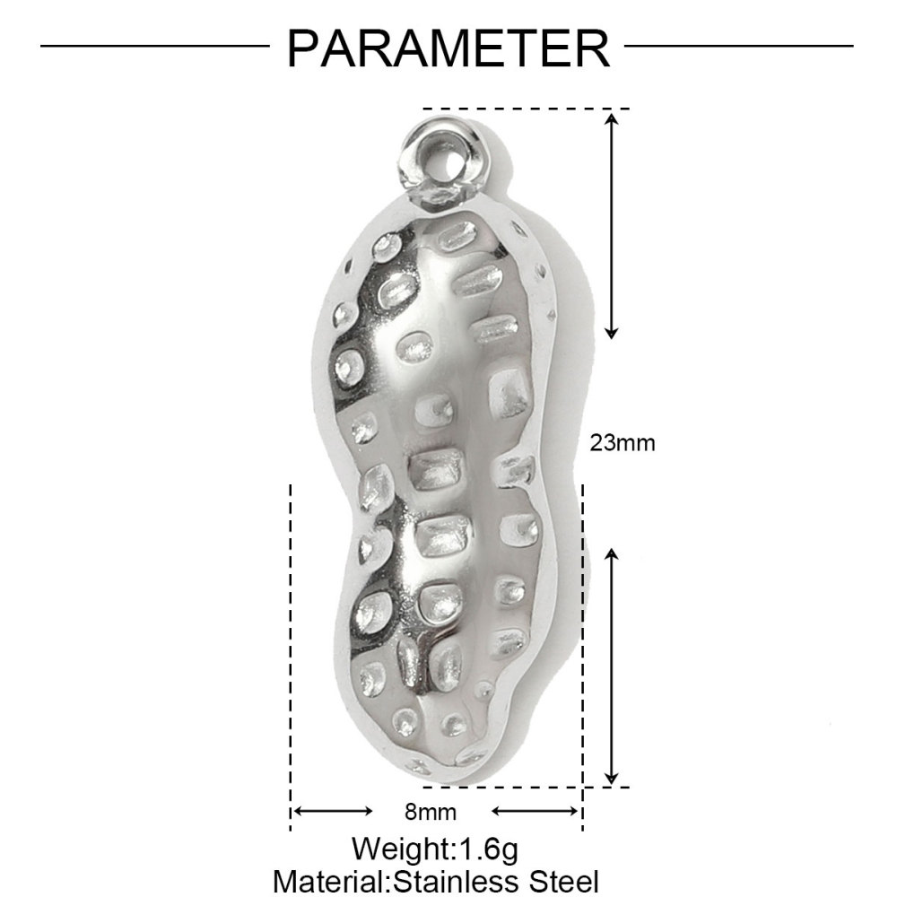 6pcs/pack Mirror Polish Cross Holy Mother Necklace Pendant Stainless Steel Peanut Cron DIY Earring Charm Women Angel Jewelry