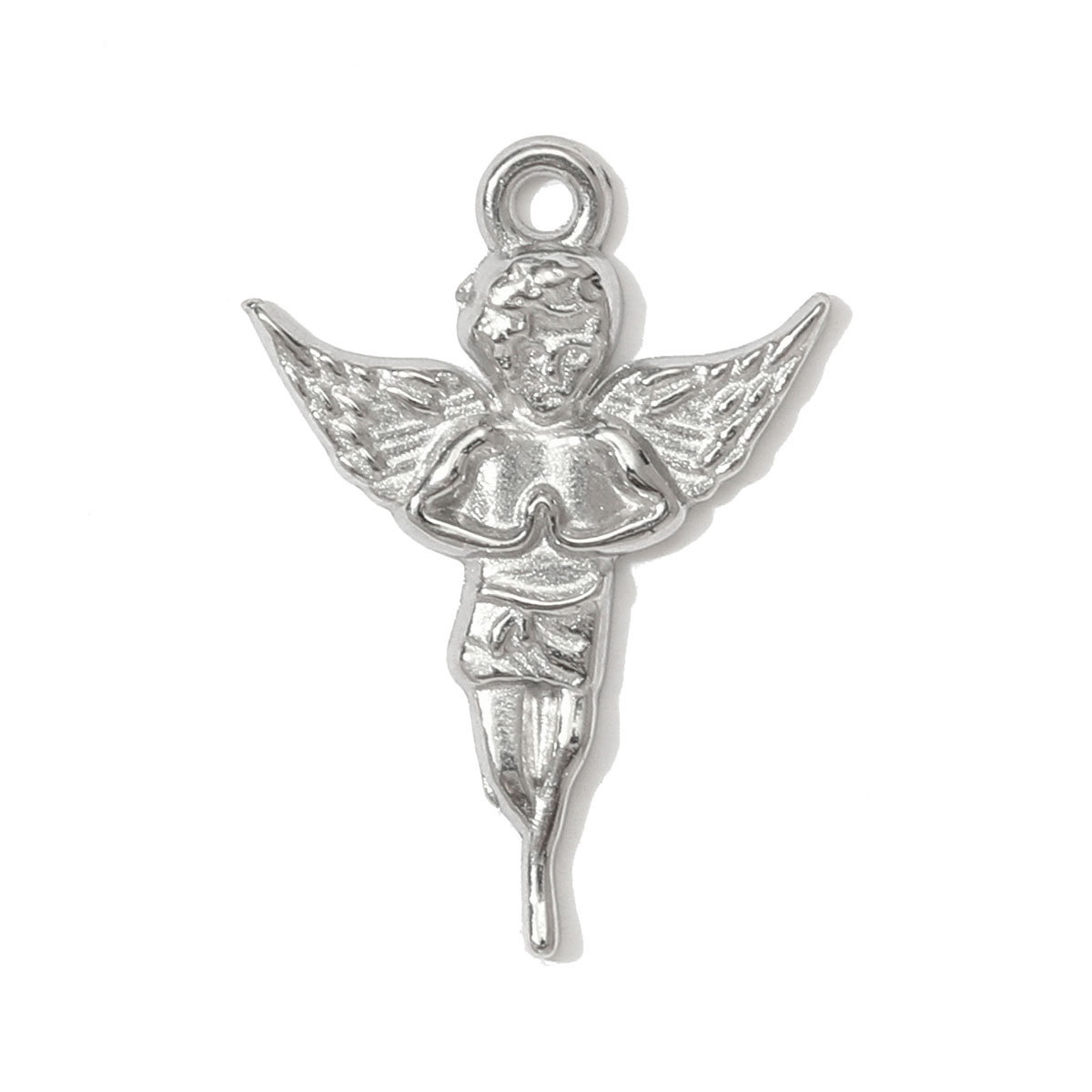 6pcs/pack Mirror Polish Cross Holy Mother Necklace Pendant Stainless Steel Peanut Cron DIY Earring Charm Women Angel Jewelry