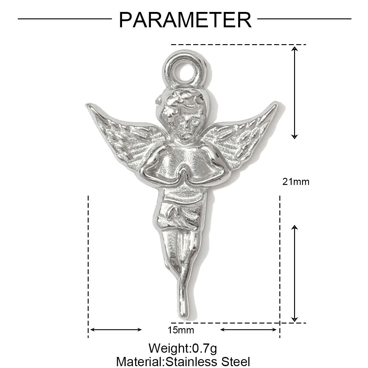 6pcs/pack Mirror Polish Cross Holy Mother Necklace Pendant Stainless Steel Peanut Cron DIY Earring Charm Women Angel Jewelry