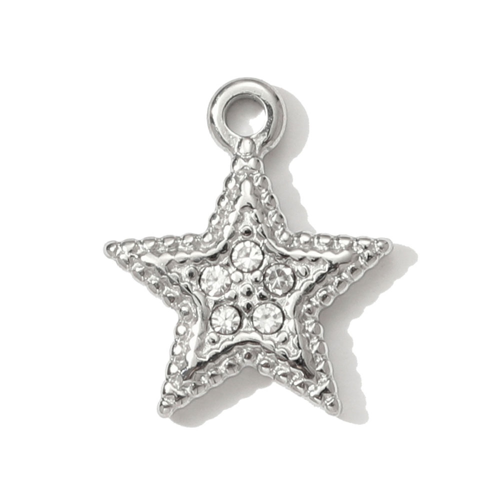 6pcs/pack Mirror Polish Cross Holy Mother Necklace Pendant Stainless Steel Peanut Cron DIY Earring Charm Women Angel Jewelry