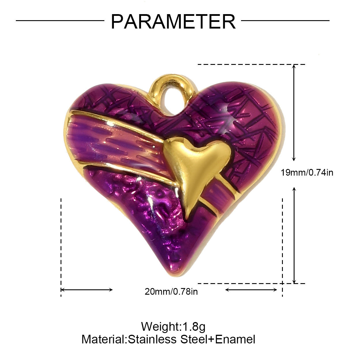 6pcs/pack Fashion Stainless Steel Rhinestone Heart Necklace Pendants Enamel Flower DIY Earring Charms Women Bird Eye Jewelry