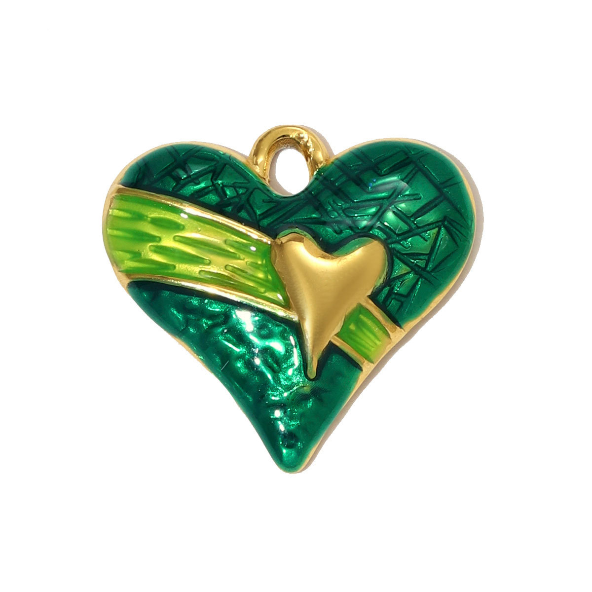 6pcs/pack Fashion Stainless Steel Rhinestone Heart Necklace Pendants Enamel Flower DIY Earring Charms Women Bird Eye Jewelry