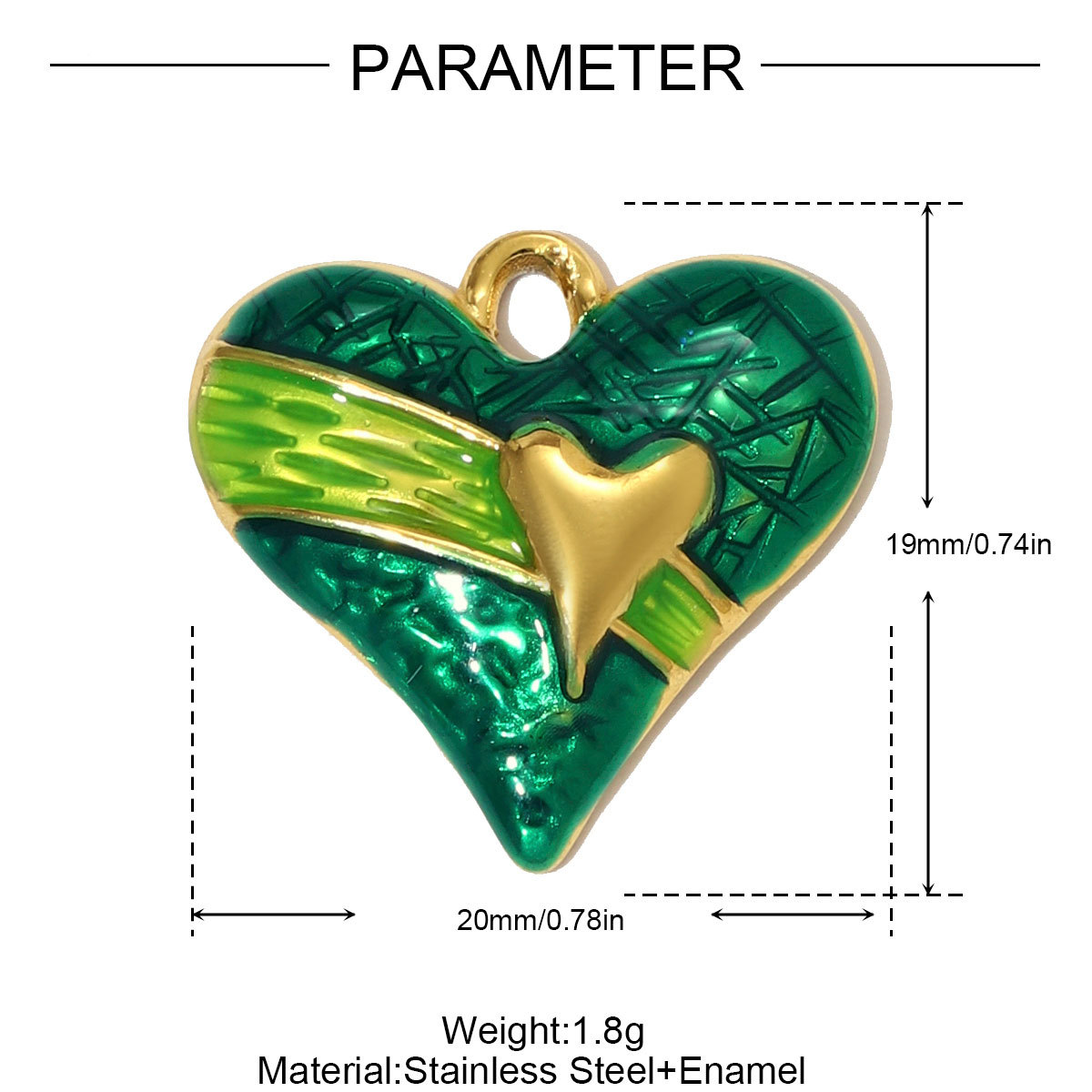 6pcs/pack Fashion Stainless Steel Rhinestone Heart Necklace Pendants Enamel Flower DIY Earring Charms Women Bird Eye Jewelry