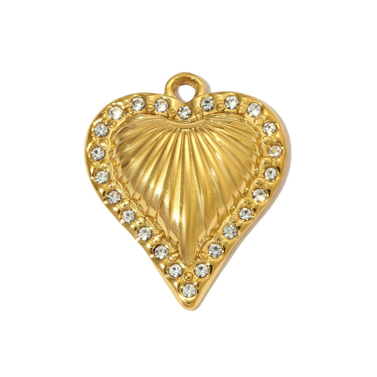 6pcs/pack Fashion Stainless Steel Rhinestone Heart Necklace Pendants Enamel Flower DIY Earring Charms Women Bird Eye Jewelry
