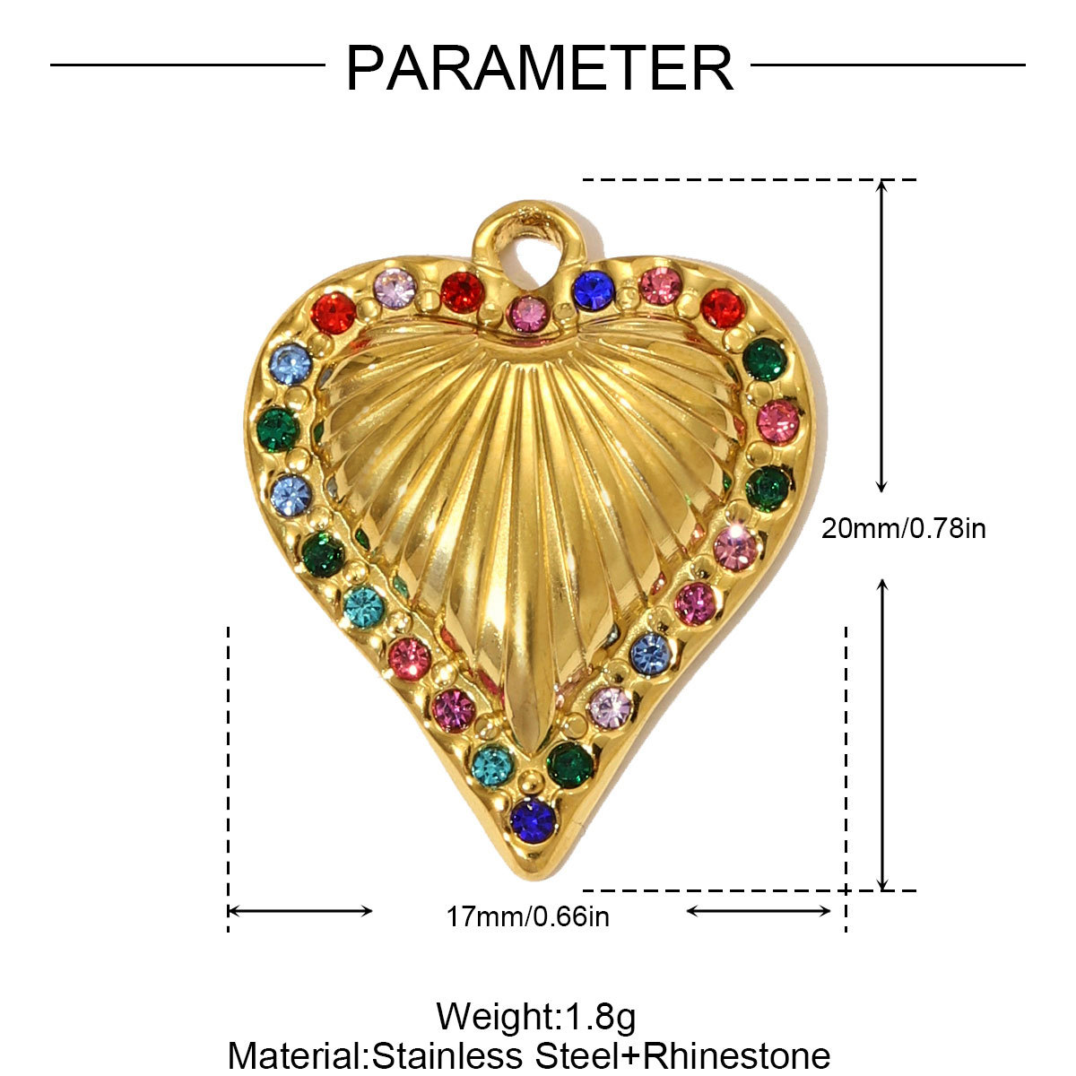 6pcs/pack Fashion Stainless Steel Rhinestone Heart Necklace Pendants Enamel Flower DIY Earring Charms Women Bird Eye Jewelry