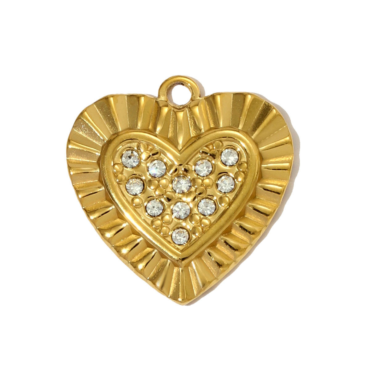 6pcs/pack Fashion Stainless Steel Rhinestone Heart Necklace Pendants Enamel Flower DIY Earring Charms Women Bird Eye Jewelry