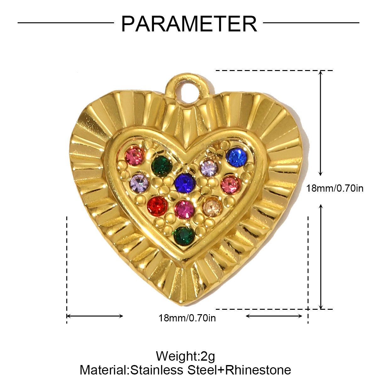 6pcs/pack Fashion Stainless Steel Rhinestone Heart Necklace Pendants Enamel Flower DIY Earring Charms Women Bird Eye Jewelry