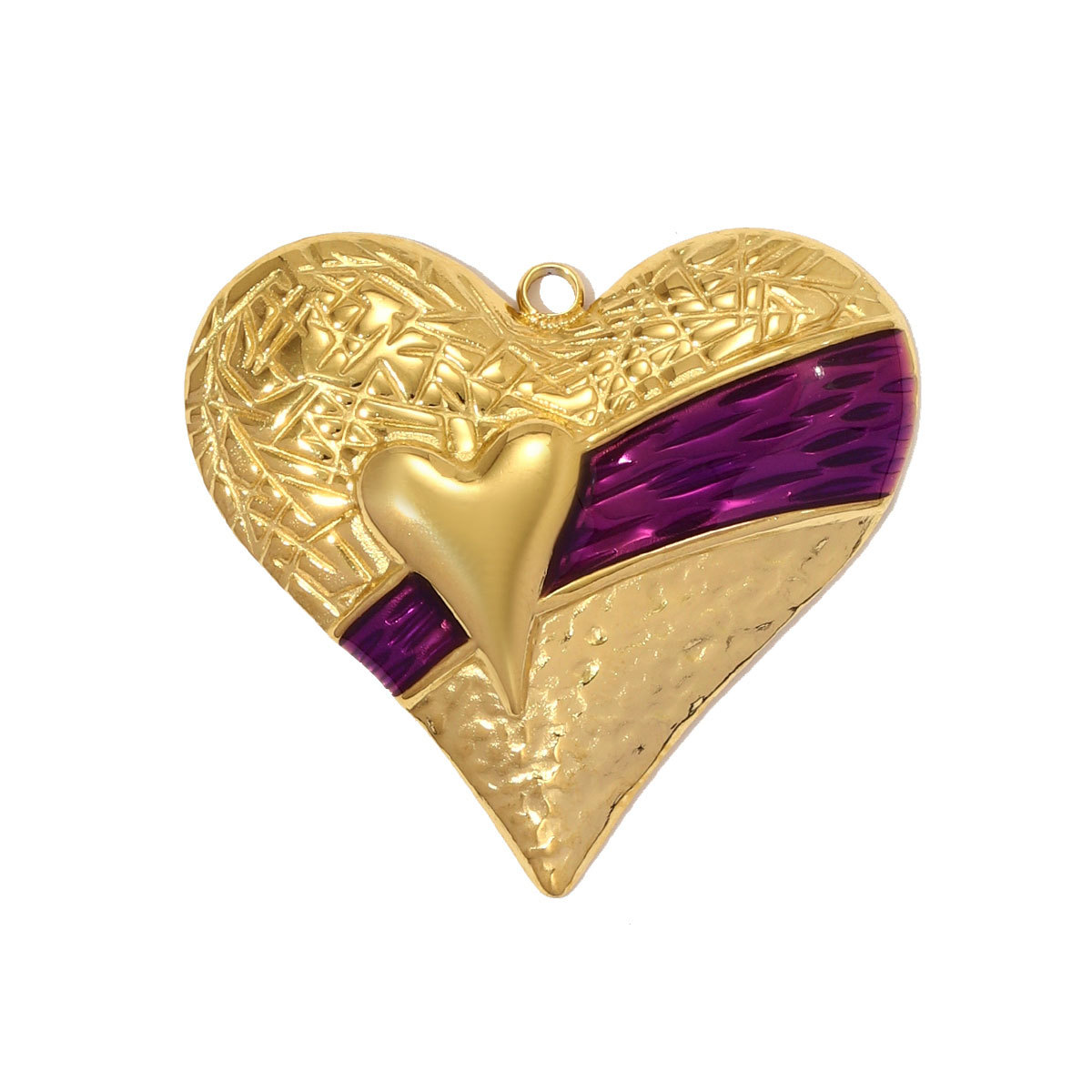 6pcs/pack Big Size Stainless Steel Enamel Rainbow Heart Necklace Pendants Love Mama DIY Earring Charms Women Flowers Jewelry