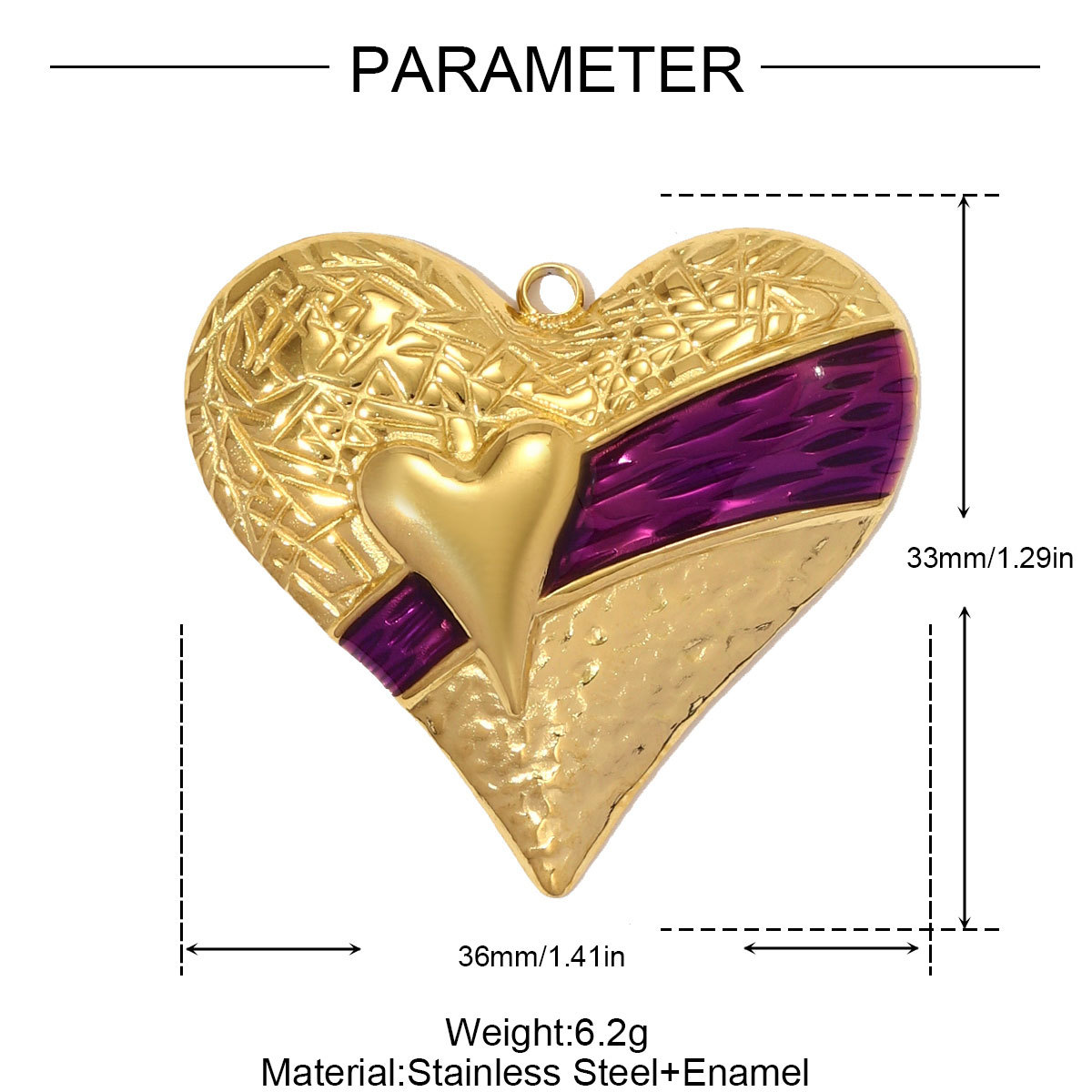 6pcs/pack Big Size Stainless Steel Enamel Rainbow Heart Necklace Pendants Love Mama DIY Earring Charms Women Flowers Jewelry