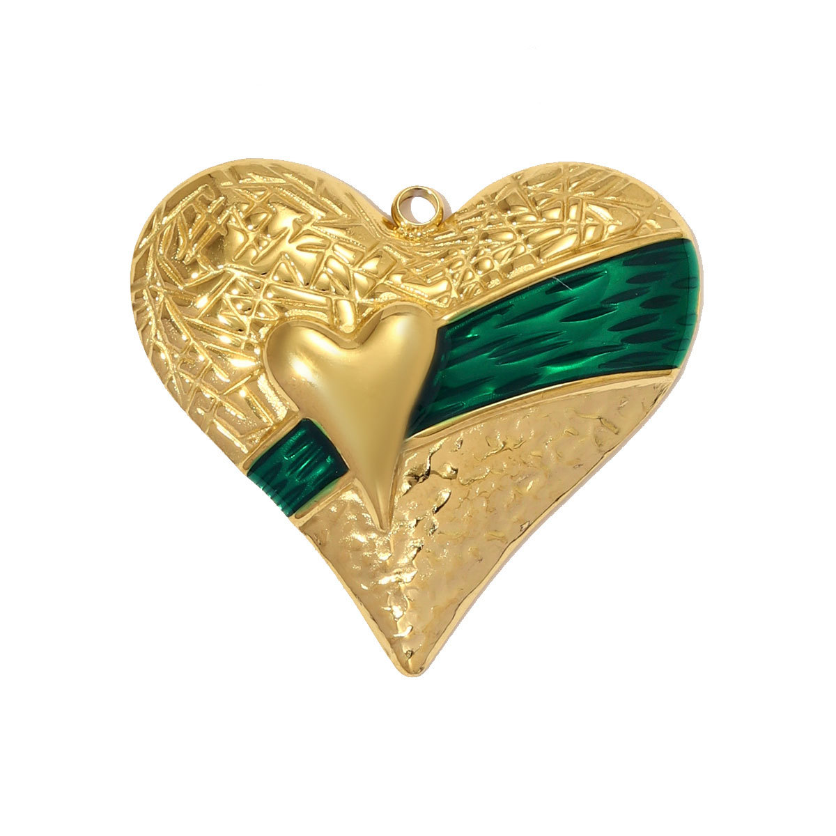 6pcs/pack Big Size Stainless Steel Enamel Rainbow Heart Necklace Pendants Love Mama DIY Earring Charms Women Flowers Jewelry