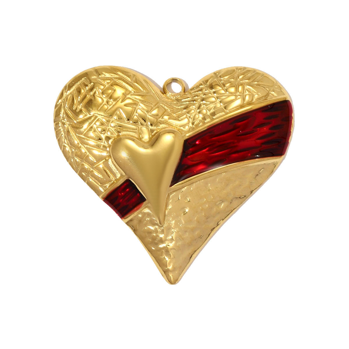 6pcs/pack Big Size Stainless Steel Enamel Rainbow Heart Necklace Pendants Love Mama DIY Earring Charms Women Flowers Jewelry