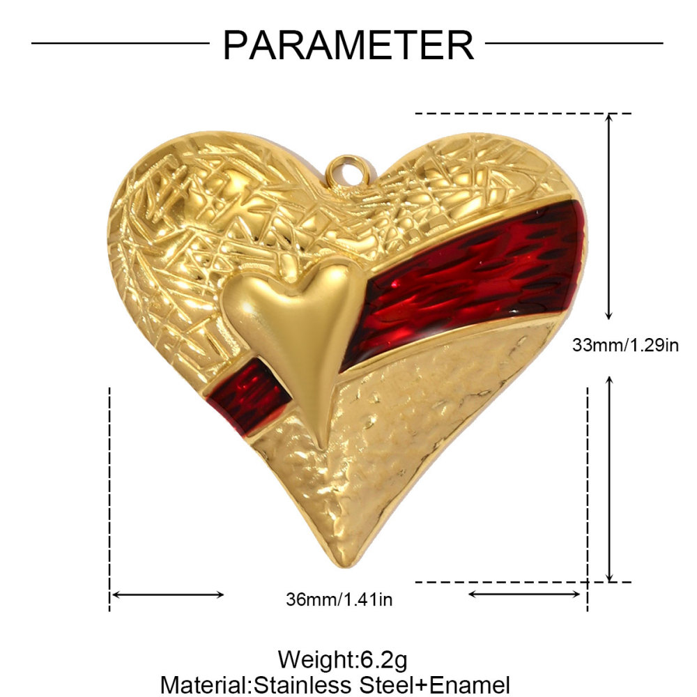 6pcs/pack Big Size Stainless Steel Enamel Rainbow Heart Necklace Pendants Love Mama DIY Earring Charms Women Flowers Jewelry