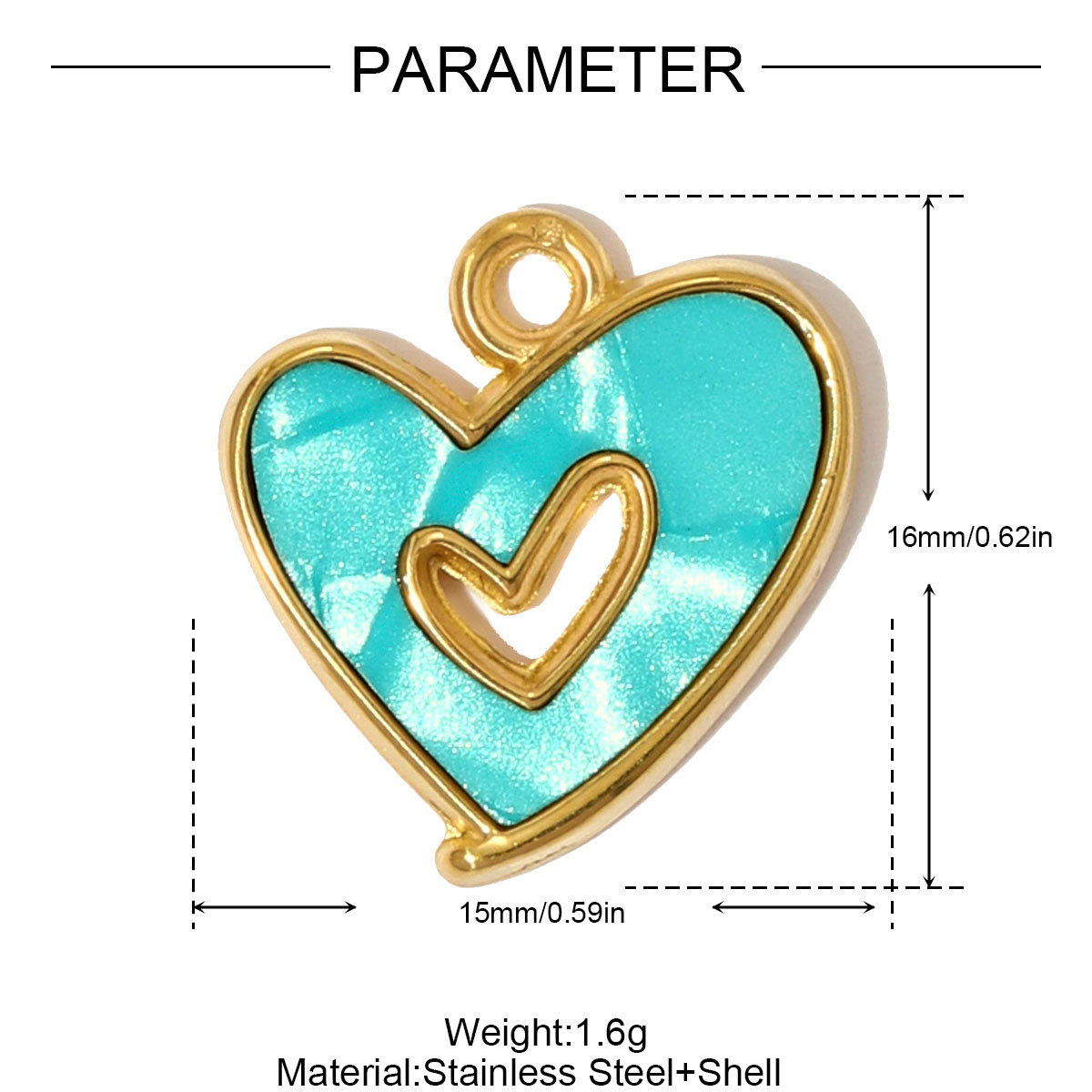 6pcs/pack Enamel Bruce's Eye Stainless Steel Necklace Pendant Rhinestone Crown Love Heart DIY Charm Women Ice Cream Cone Jewelry