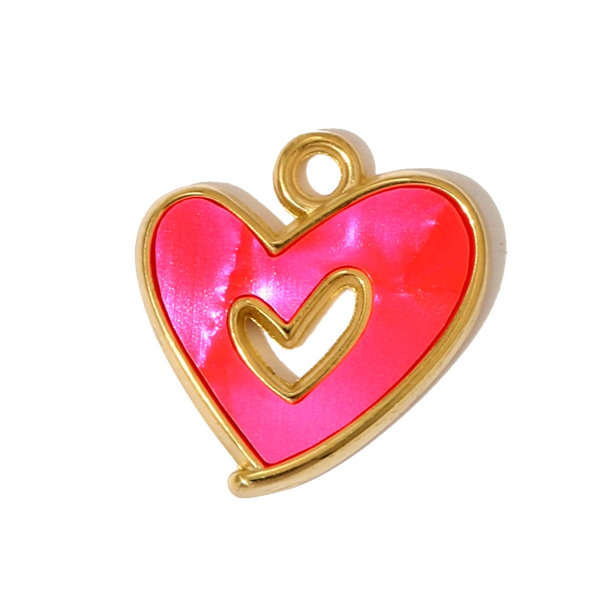6pcs/pack Enamel Bruce's Eye Stainless Steel Necklace Pendant Rhinestone Crown Love Heart DIY Charm Women Ice Cream Cone Jewelry