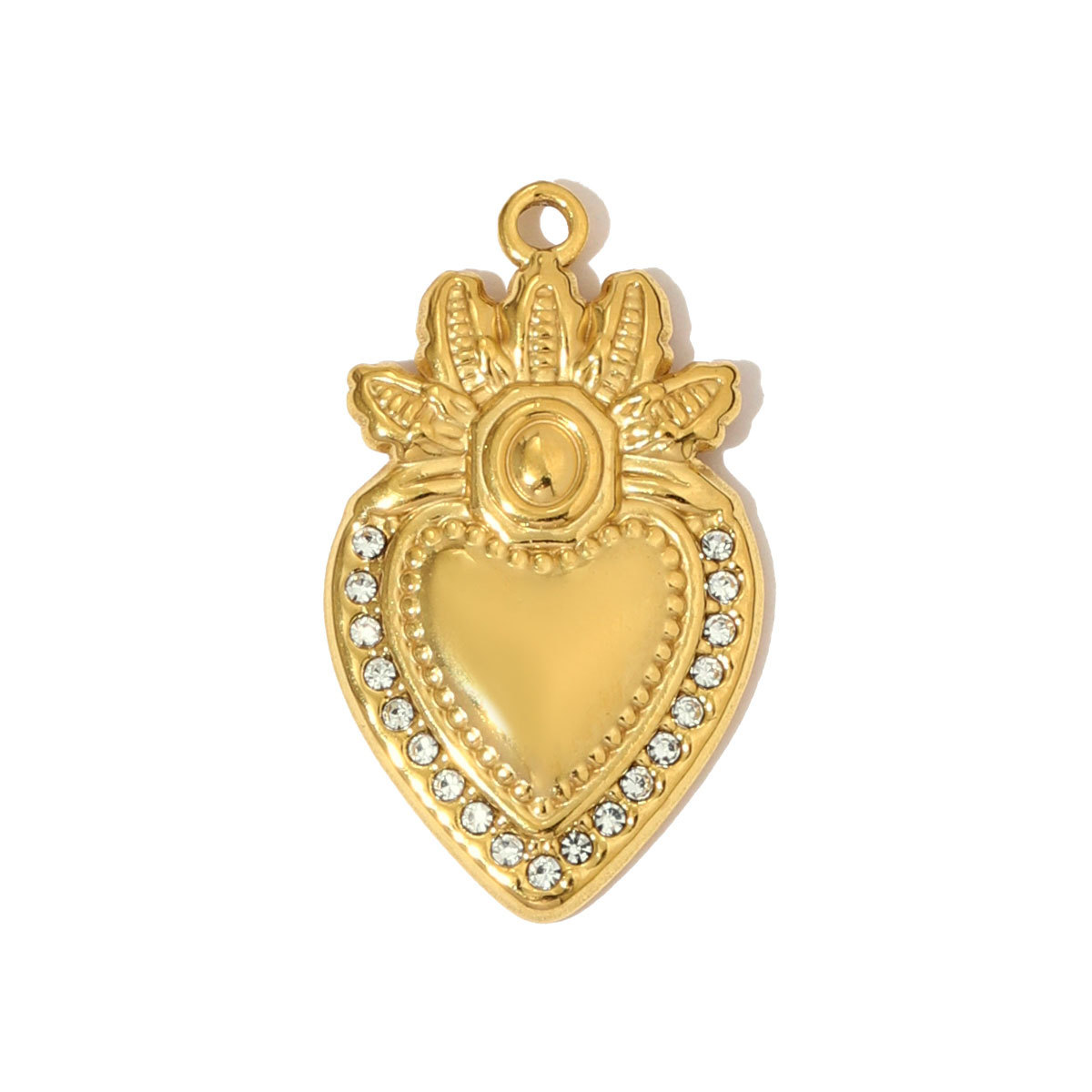 6pcs/pack Enamel Bruce's Eye Stainless Steel Necklace Pendant Rhinestone Crown Love Heart DIY Charm Women Ice Cream Cone Jewelry