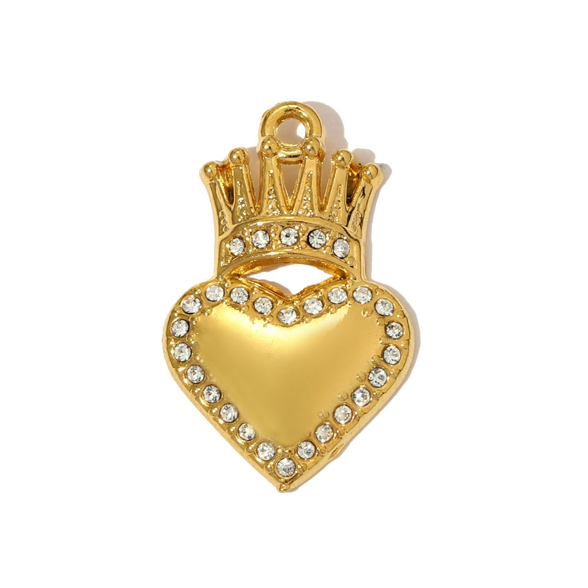 6pcs/pack Enamel Bruce's Eye Stainless Steel Necklace Pendant Rhinestone Crown Love Heart DIY Charm Women Ice Cream Cone Jewelry