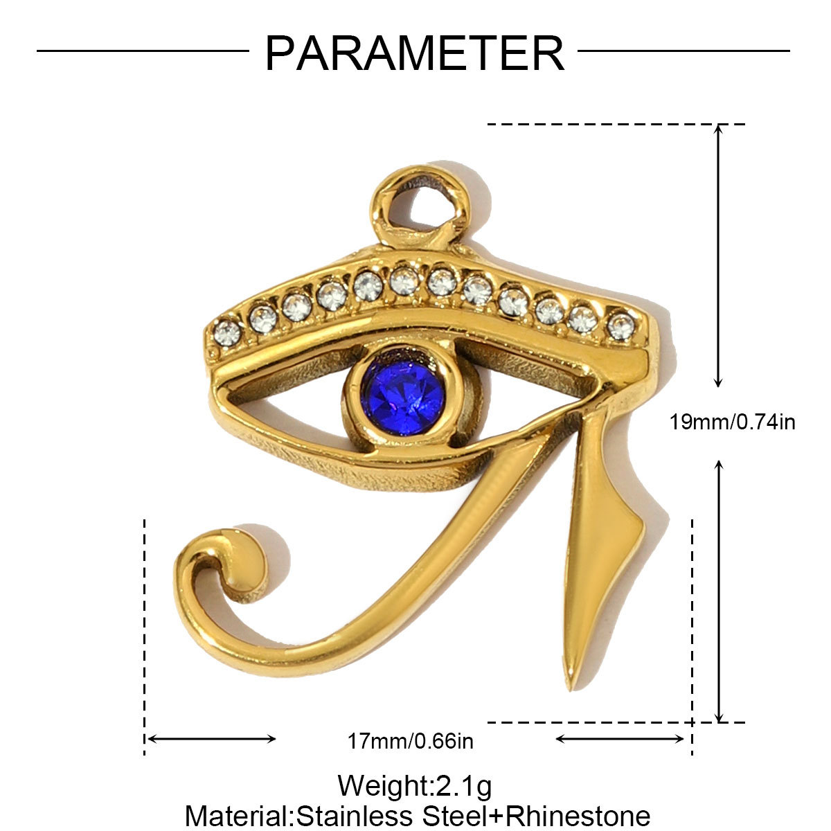 6pcs/pack Enamel Bruce's Eye Stainless Steel Necklace Pendant Rhinestone Crown Love Heart DIY Charm Women Ice Cream Cone Jewelry