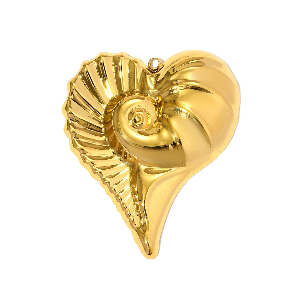 6pcs/pack Large Stainless Steel Hollow Heart Necklace Pendant Enamel Sun Crescent Moon DIY Earring Charm Women Heart Conch Snail Jewelry