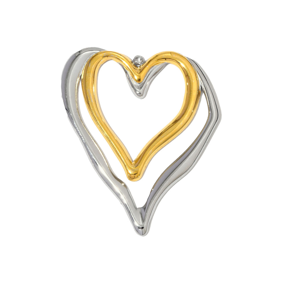 6pcs/pack Large Stainless Steel Hollow Heart Necklace Pendant Enamel Sun Crescent Moon DIY Earring Charm Women Heart Conch Snail Jewelry