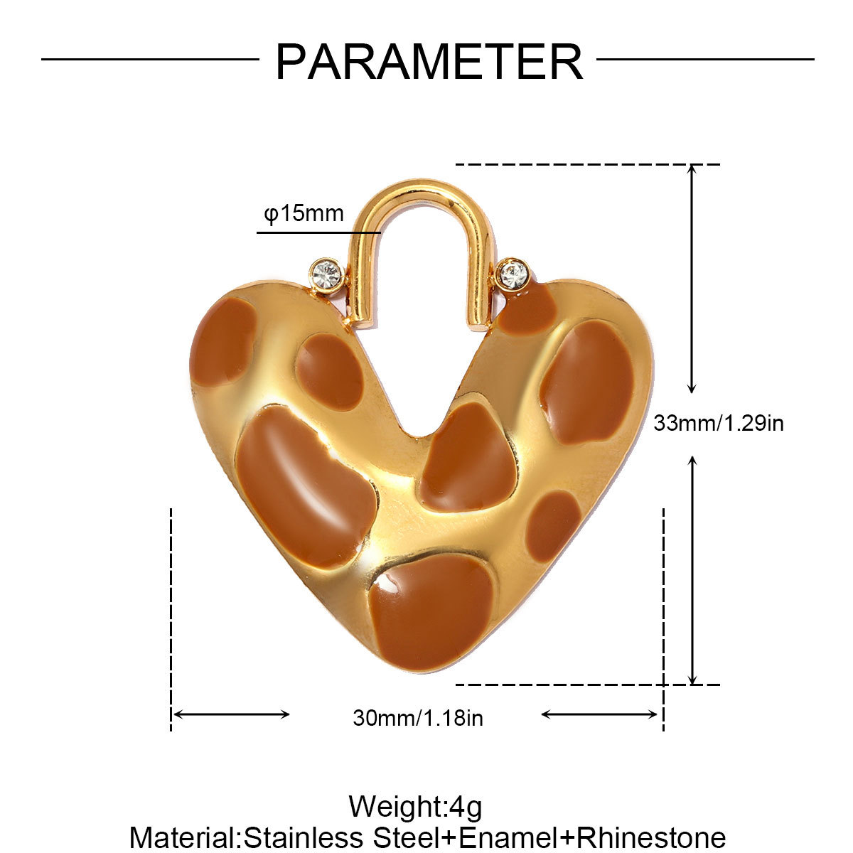 6pcs/pack Stainless Steel Leopard Print Heart DIY Earring Charms Enamel Star Flower Necklace Pendant Women Jewelry Wholesale