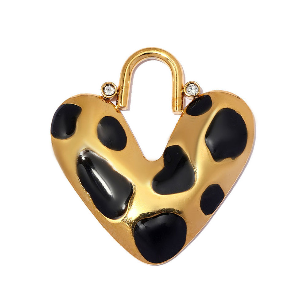 6pcs/pack Stainless Steel Leopard Print Heart DIY Earring Charms Enamel Star Flower Necklace Pendant Women Jewelry Wholesale