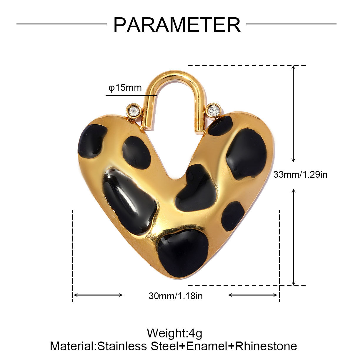 6pcs/pack Stainless Steel Leopard Print Heart DIY Earring Charms Enamel Star Flower Necklace Pendant Women Jewelry Wholesale