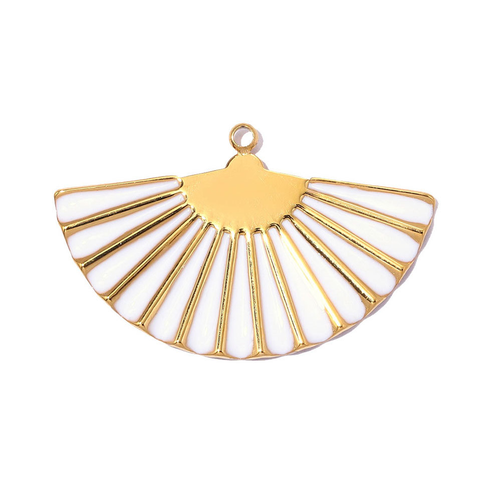 6pcs/pack Stainless Steel Love Mama Heart DIY Charms Enamel Fan Anchor Shell Necklace Pendant Mother's Day Gift Jewelry Wholesale
