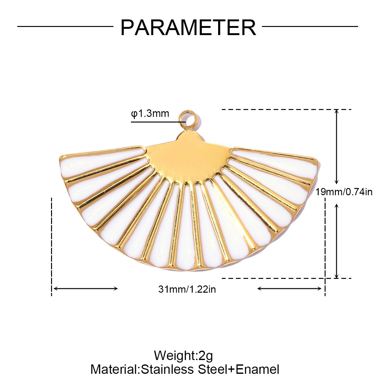 6pcs/pack Stainless Steel Love Mama Heart DIY Charms Enamel Fan Anchor Shell Necklace Pendant Mother's Day Gift Jewelry Wholesale