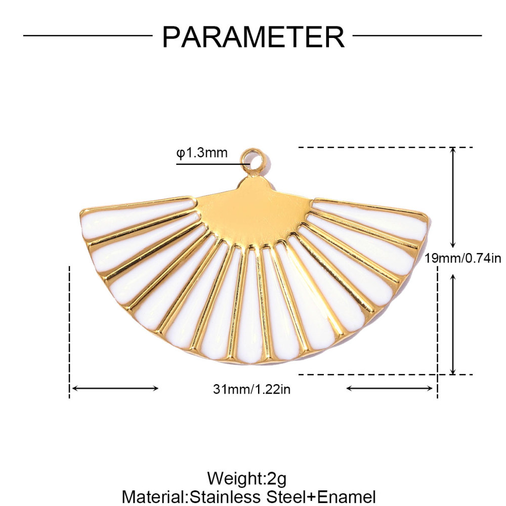 6pcs/pack Stainless Steel Love Mama Heart DIY Charms Enamel Fan Anchor Shell Necklace Pendant Mother's Day Gift Jewelry Wholesale