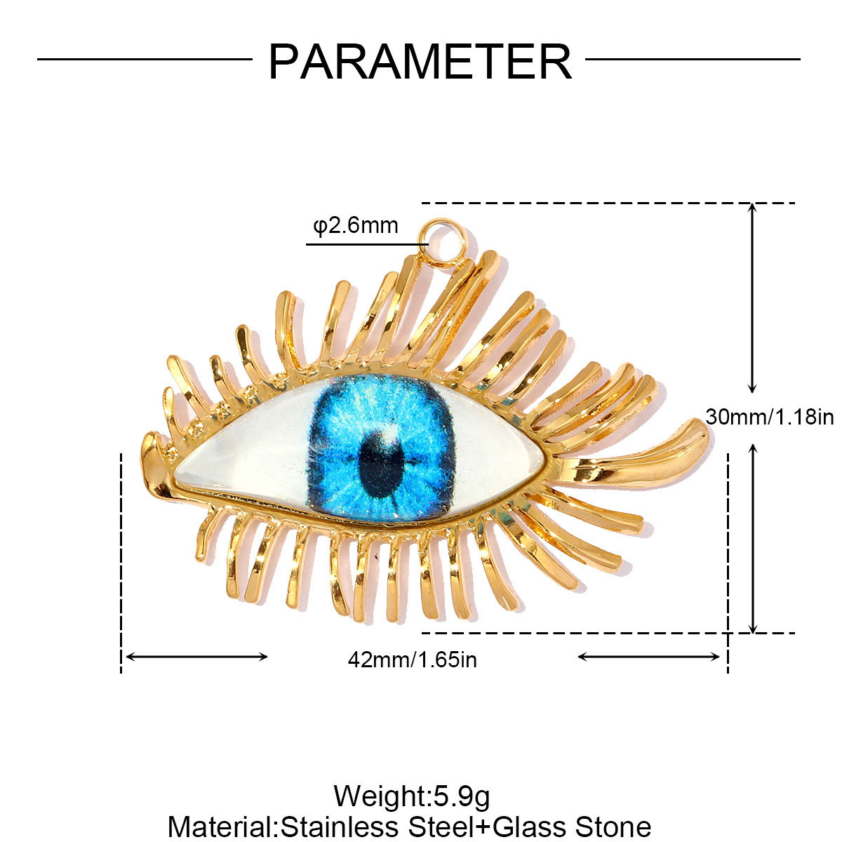 6pcs/pack Large Stainless Steel Enamel Eye DIY Earring Charms Flower Garland Necklace Pendant Woman Heart Sun Jewelry Wholesale