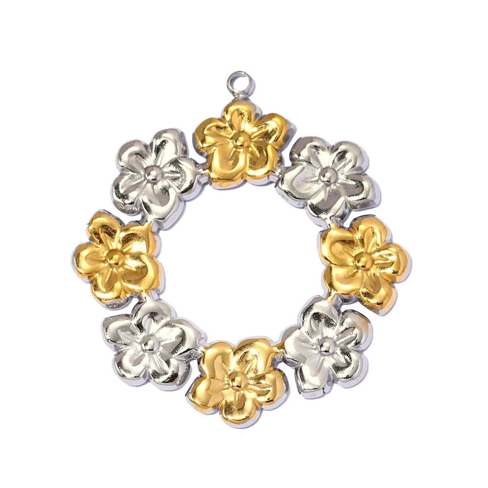 6pcs/pack Large Stainless Steel Enamel Eye DIY Earring Charms Flower Garland Necklace Pendant Woman Heart Sun Jewelry Wholesale