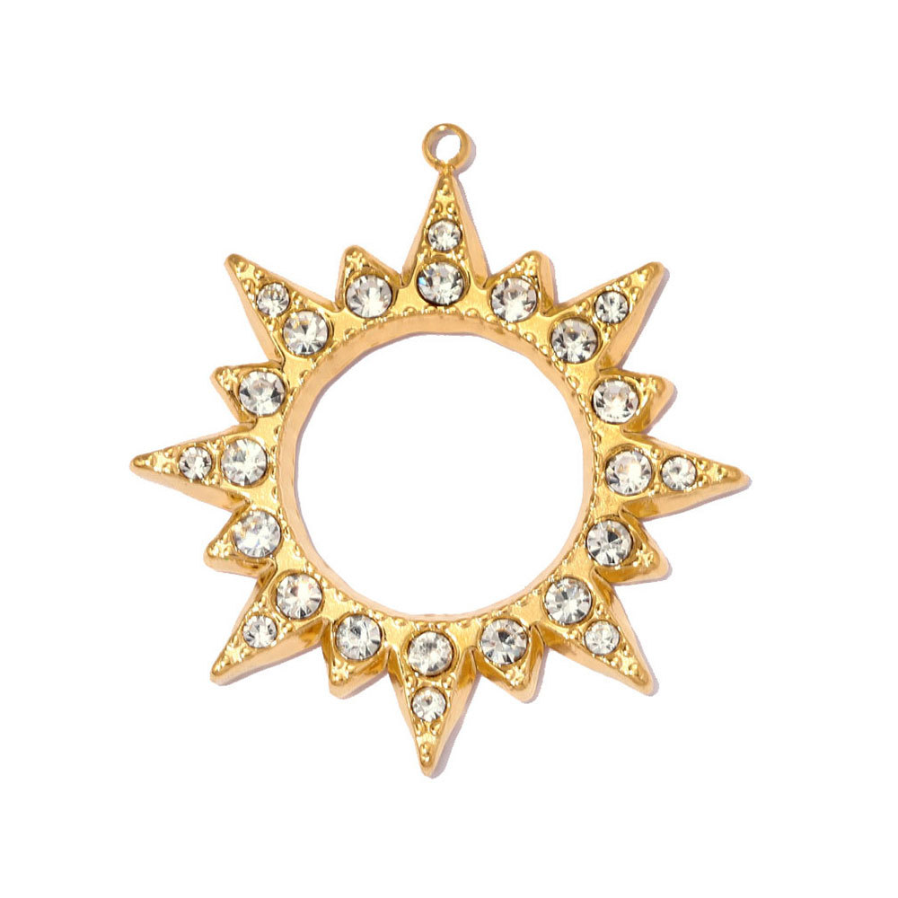 6pcs/pack Large Stainless Steel Enamel Eye DIY Earring Charms Flower Garland Necklace Pendant Woman Heart Sun Jewelry Wholesale