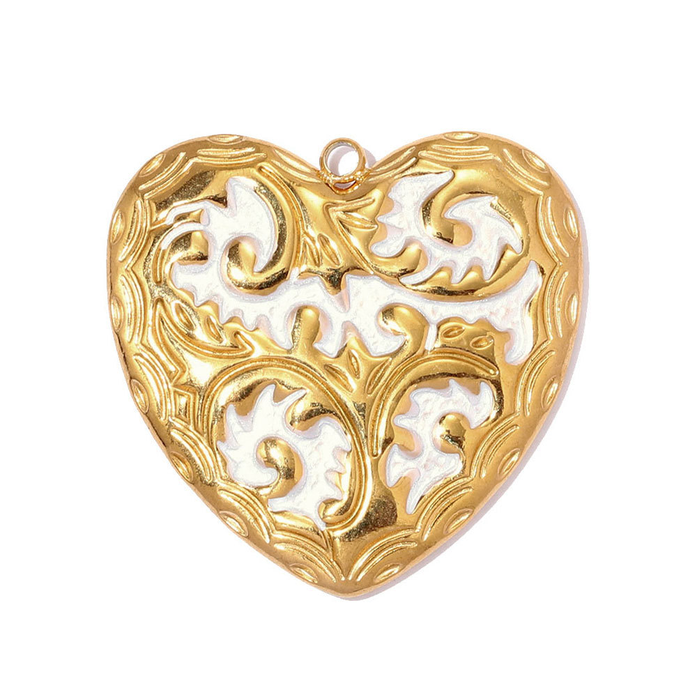 6pcs/pack Large Stainless Steel Enamel Eye DIY Earring Charms Flower Garland Necklace Pendant Woman Heart Sun Jewelry Wholesale